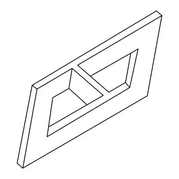 Impossible shapes. Line design. Optical illusion objects. Vector illustration. 스톡 일러스트