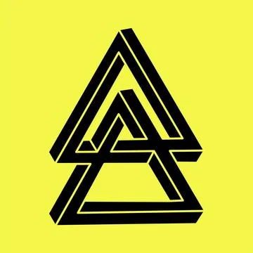 Impossible shapes logo design, optical illusion object. Optical art figures Stock Illustration