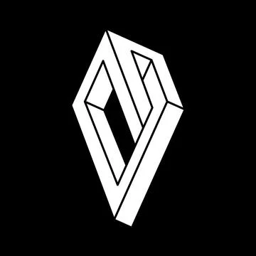 Impossible shapes logo design, optical illusion object. Escher paradox. Optical Stock Illustration