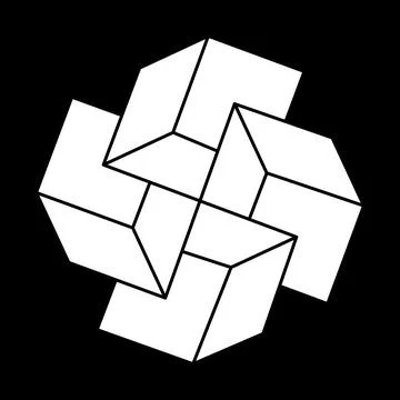 Impossible shapes logo design, optical illusion object. Escher paradox. Optical Stock Illustration