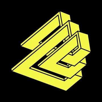 Impossible shapes logo design, optical illusion object. Optical art. Sacred Stock Illustration