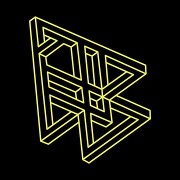 Impossible shapes logo design, optical illusion object. Optical art figure. Stock Illustration