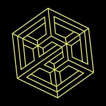 Impossible shapes logo design, optical illusion object. Optical art figure. Stock Illustration