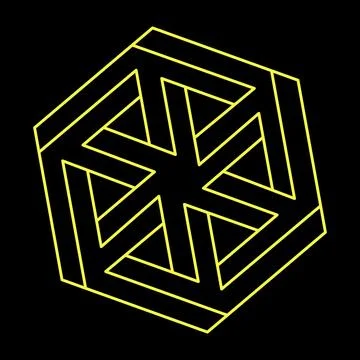 Impossible shapes logo design, optical illusion object. Optical art figure Stock Illustration