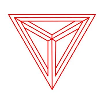 Impossible shapes. Logo. Optical illusion. Abstract eternal geometric object Illustrazione stock