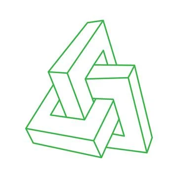 Impossible shapes. Logo. Optical illusion. Sacred geometry figure. Abstract Stock Illustration