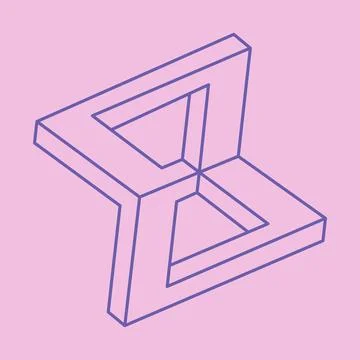 Impossible shapes. Logo. Sacred geometry figure. Optical illusion. Abstract Illustrazione stock