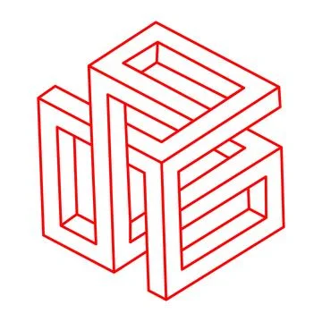 Impossible shapes. Logo. Sacred geometry figure. Optical illusion. Abstract Stock Illustration