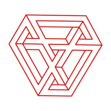 Impossible shapes. Logo. Sacred geometry. Optical illusion figure. Abstract Stock Illustration