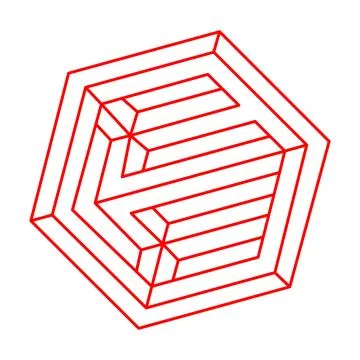 Impossible shapes. Logo. Sacred geometry figures. Optical illusion. Abstract Stock Illustration