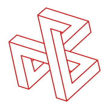Impossible shapes. Logo. Sacred geometry figures. Optical illusion. Abstract Stock Illustration