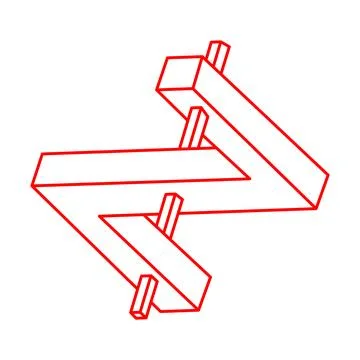 Impossible shapes. Logo. Sacred geometry. Optical illusion figure. Abstract Stock Illustration
