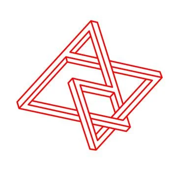 Impossible shapes. Logo. Sacred geometry figure. Optical illusion. Abstract Stock Illustration