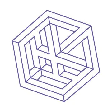 Impossible shapes. Logo. Sacred geometry figures. Optical illusion. Abstract Stock Illustration