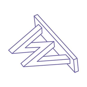 Impossible shapes. Logo. Sacred geometry figures. Optical illusion tattoo Stock Illustration