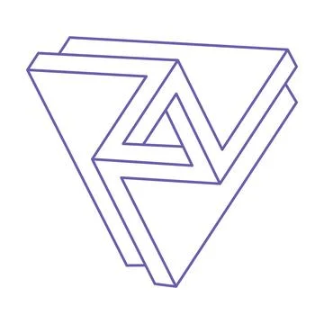 Impossible shapes. Logo. Sacred geometry figures. Optical illusion. Abstract Stock Illustration