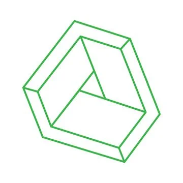 Impossible shapes. Logo. Sacred geometry. Optical illusion. Abstract eternal Illustrazione stock