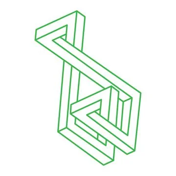 Impossible shapes. Logo. Sacred geometry figures. Optical illusion. Abstract Stock Illustration
