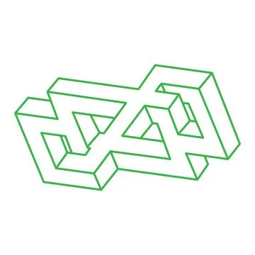 Impossible shapes. Logo. Sacred geometry figure. Optical illusion. Abstract Stock Illustration
