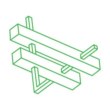 Impossible shapes. Logo. Sacred geometry figures. Optical illusion. Abstract Stock Illustration