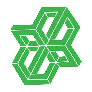 Impossible shapes. Logo. Sacred geometry figures. Optical illusion. Abstract Stock Illustration