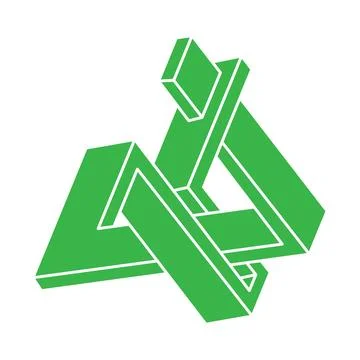 Impossible shapes. Logo. Sacred geometry figures. Optical illusion. Abstract Stock Illustration