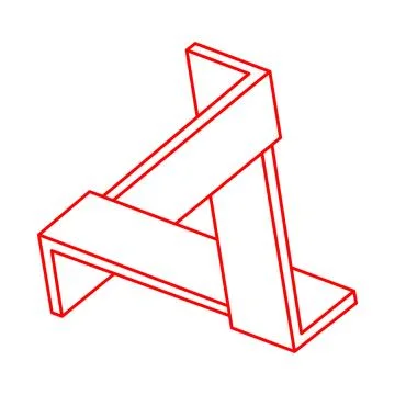 Impossible shapes. Optical illusion. Abstract eternal geometric object. Escher Stock Illustration