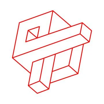 Impossible shapes. Optical illusion. Abstract eternal geometric objects 스톡 일러스트