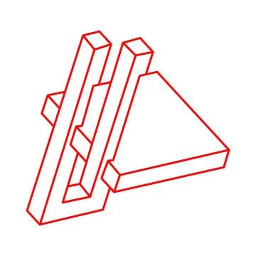 Impossible shapes. Optical illusion. Abstract eternal geometric objects Stock Illustration