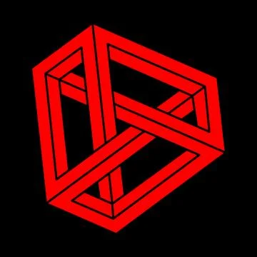 Impossible shapes. Optical illusion. Abstract eternal geometric objects Stock Illustration