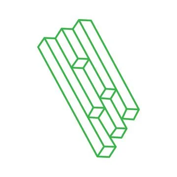 Impossible shapes. Optical illusion. Abstract eternal geometric objects Stock Illustration