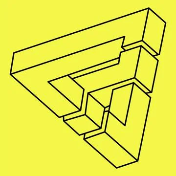 Impossible shapes. Optical illusion. Abstract eternal geometric object Stock Illustration