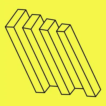 Impossible shapes. Optical illusion. Abstract eternal geometric object Stock Illustration