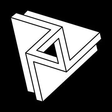 Impossible shapes. Optical illusion. Abstract eternal geometric object Illustrazione stock