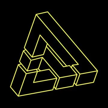 Impossible shapes. Optical illusion. Abstract eternal geometric object Stock Illustration