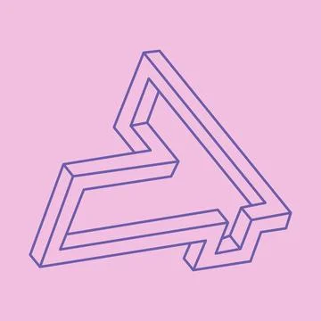 Impossible shapes, optical illusion figure, vector. Escher paradox. Optical art 스톡 일러스트