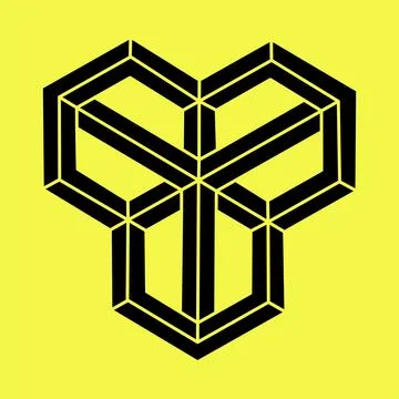 Impossible shapes, optical illusion figure, vector. Escher paradox. Optical art Illustrazione stock