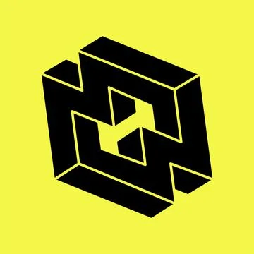 Impossible shapes. Optical illusion figure. Abstract eternal geometric object Stock Illustration