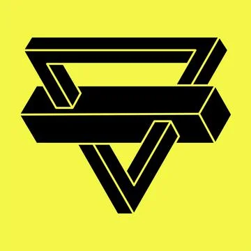 Impossible shapes. Optical illusion figure. Abstract eternal geometric object Stock Illustration