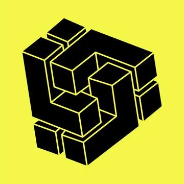 Impossible shapes. Optical illusion figure. Abstract eternal geometric object Illustrazione stock