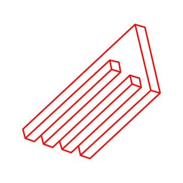 Impossible shapes, optical illusion figure vector. Logo. Escher paradox. Optical Stock Illustration
