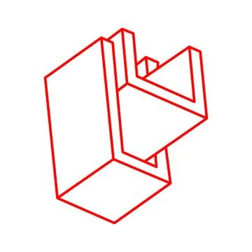 Impossible shapes, optical illusion figure, vector. Escher paradox. Logo イラスト素材