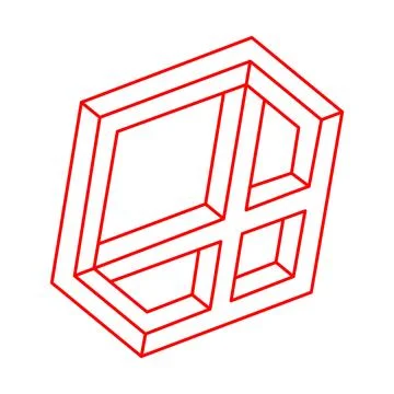 Impossible shapes. Optical illusion figure. Abstract eternal geometric objects Stock Illustration