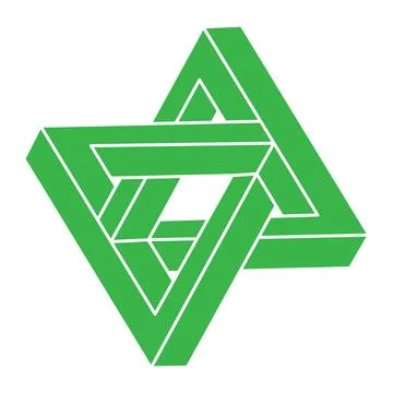 Impossible shapes, optical illusion figure, vector. Escher paradox. Optical art イラスト素材