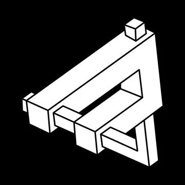 Impossible shapes. Optical illusion figure. Abstract eternal geometric object Stock Illustration