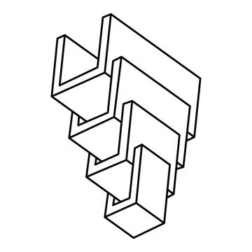 Impossible shapes. Optical illusion figures. Op art object. Line art shape. Stock Illustration