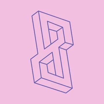 Impossible shapes, optical illusion figures, vector. Escher paradox. Optical art Illustrazione stock
