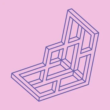 Impossible shapes, optical illusion figures, vector. Escher paradox. Optical art 스톡 일러스트