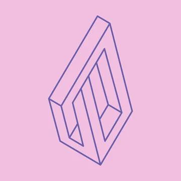 Impossible shapes, optical illusion figures, vector. Escher paradox. Optical art Stock Illustration