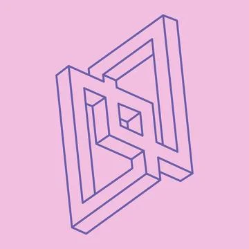 Impossible shapes, optical illusion figures, vector. Escher paradox. Optical art Stock Illustration